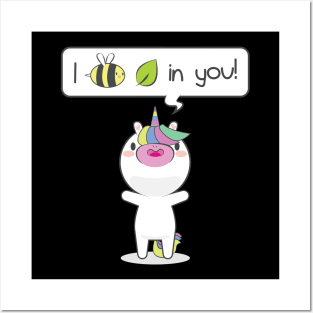 Unicorn I Bee Leaf In You Posters and Art